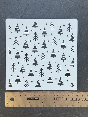 Stencil christmas tree - christmas, forest