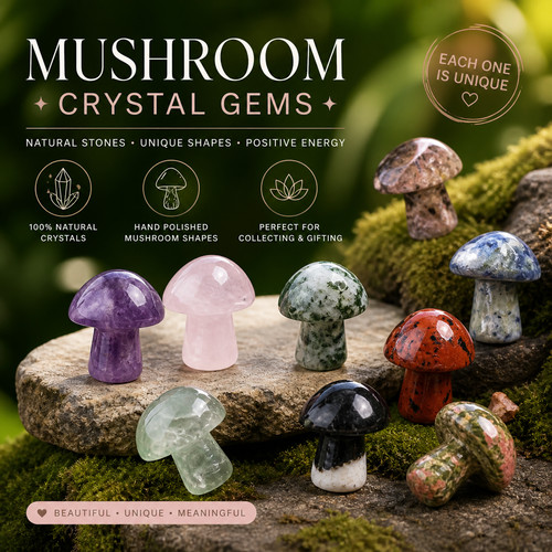 Mushroom gem stone crystal - mushroom,