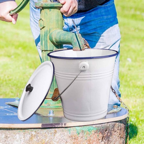 Enamel bucket with - enamel, metal