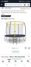 Large Trampoline Zero Gravity Ultima 4 10ft 305cm ZG10U4 Blue Yellow NO mesh