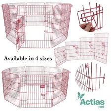 Pink Pet Dog Pen Puppy Rabbit Foldable Metal Playpen Enclosure Run Cage