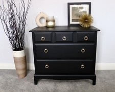 Stag Minstrel Chest 5 Drawers Black. Free Local Delivery, Or Courier Service 5D