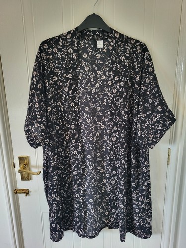 Divided long black floral - h&m,