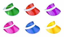 NEON GOLF VISORS (6 PACK) Pub Golf Drinking Party Visor Hen Stag Fancy Dress