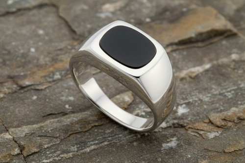 Gents onyx signet ring - onyx,