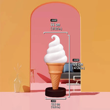 120cm Outdoor Cone Display, Soft Ice Cream Model Advertisement Pavement Sign