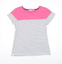 Lazy Jacks Womens Multicoloured Striped Cotton T-Shirt Size 14