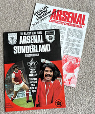 1973 FA Cup Semi-Final Arsenal v Sunderland, UNUSED cond' with Supplement