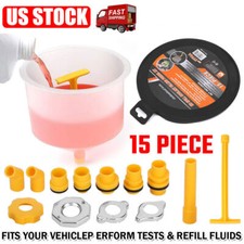 15 Pcs Spill Proof Radiator Coolant Filling Funnel Kit Car Fluid Cooling System