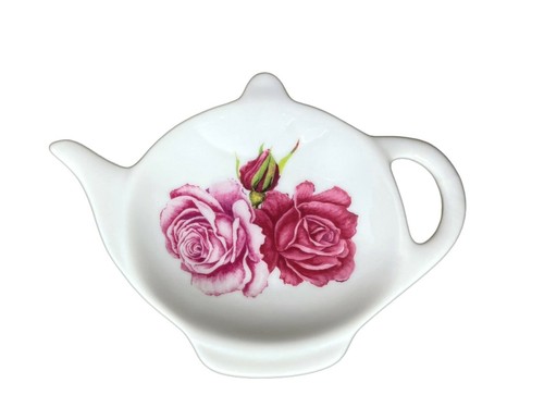 Ceramic rosebud tea bag - bn,