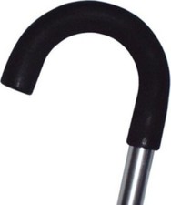 Silver adjustable walking stick with comfortable cushioned crook handle