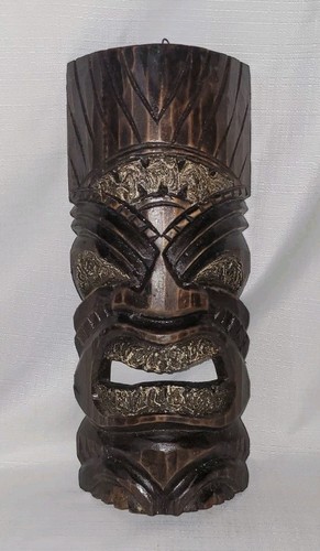 Wooden tiki mask wall - , hanging