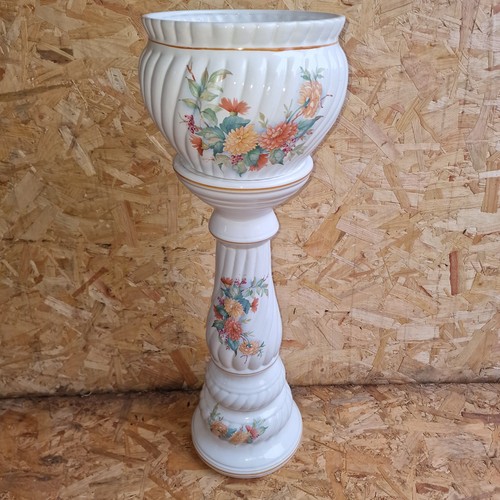 White pedestal jardiniere - white,