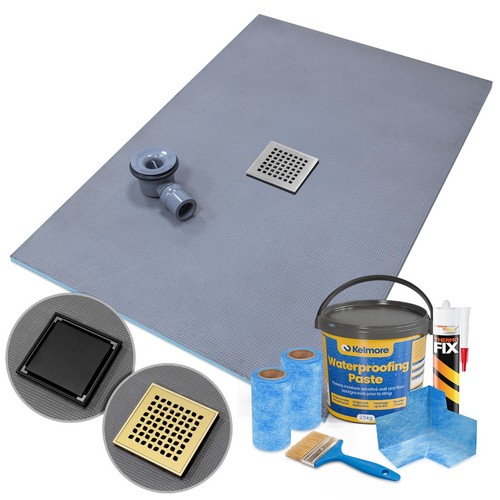 Wet room shower tray - room, kit