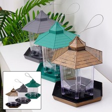 Squirrel Proof Bird Feeder Holds 2 6 lbs of Bird Grain Inclined Roof for Shade