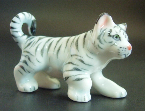 Miniature ceramic tiger figure - ceramic,