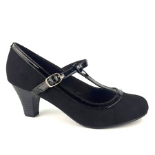 Lilley Court Heels Black Faux