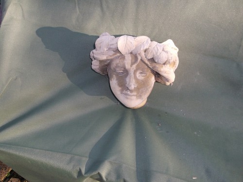 Cherub garden wall cement - wall,