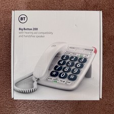 BT Big Button 200 corded telephone Hearing Aid Compatible Hands free Speaker