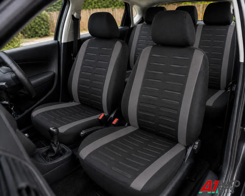 Grey black car - grey, seat