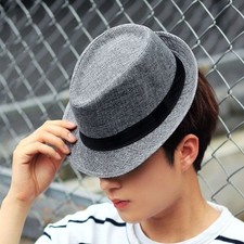 Straw Fedora Hat Trilby Summer