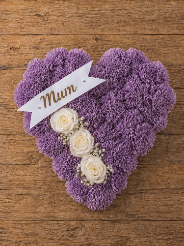 Lilac funeral flowers - lilac, heart