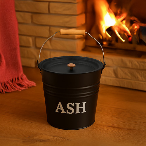 Ash bucket fireside - metal, 12l