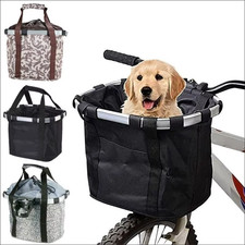 Bicycle Front Basket Small Pet Dog Bike Carry Bag Detachable Foldable 5KG Load