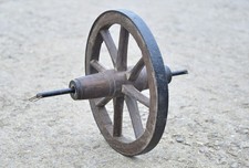 Vintage old wooden wheelbarrow trolley cart wagon wheel / 34 cm
