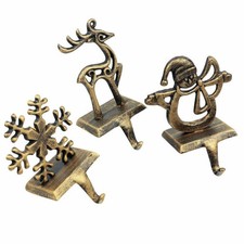 2Pcs Xmas Stocking Hangers Holder Christmas Fireplace Mantel Stocking Hooks