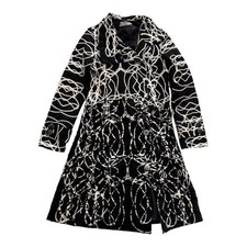 Ladies Desigual Abstract Embroidered Mid Length Coat Size EU 40