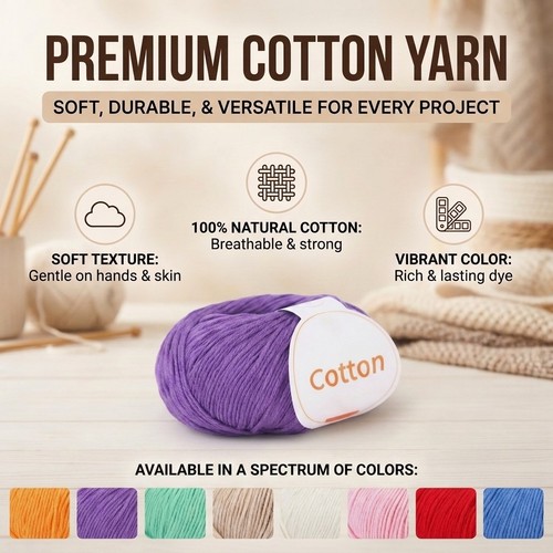 100 cotton yarn - 50g, ball
