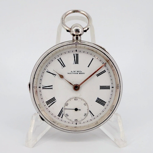Antique silver cased waltham - silver,