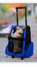 Pet Travel Backpack / Trolley Bag Puppy/SmallDog Carrier  w/ Telescopic Handle