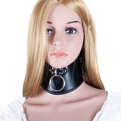 Faux leather black - black, collar