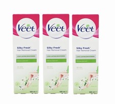 Veet Silky Fresh Hair Removal Cream For Dry Skin Body & Legs 100ml, Pack of 3