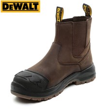 Dewalt Safety Boots Easthaven Premium Leather Brown Dealer Boots - Slip On Boots