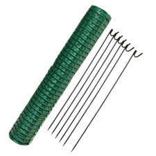 Green Barrier Mesh Fencing | 1m x 50m | 110g/m² + 10 Steel Pins