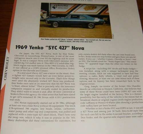 1969 chevy yenko syc - chevy, nova