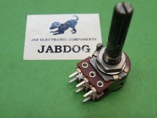 Stereo Dual Gang 16mm Panel mount potentiometer 6mm shaft 100K Lin B4 12g K097