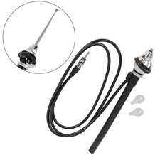 New Black Classic Car Chrome Universal Radio 4 Section Aerial Antenna Wing Mount