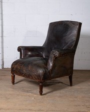 Antique Leather Club Armchair 1800s