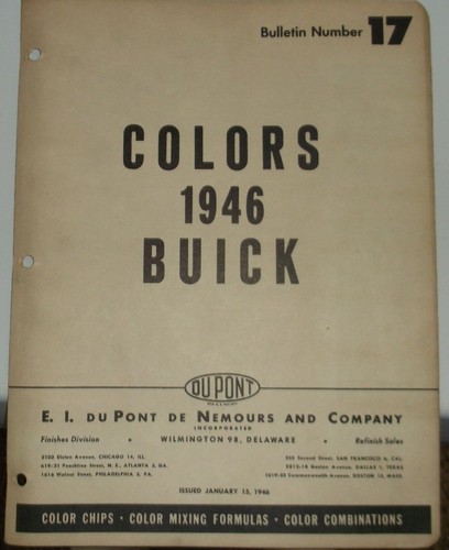 1946 buick color chips - chips, dupont