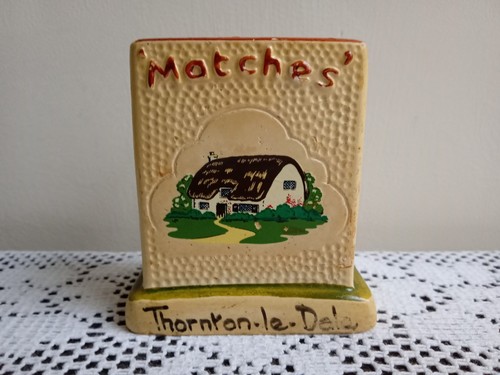 Vintage pottery matchbox - vintage,