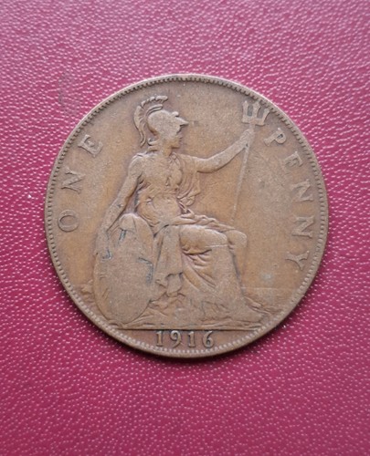 1916 king george penny - 1916,