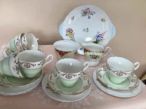 Bone china tea set mixture - bone,