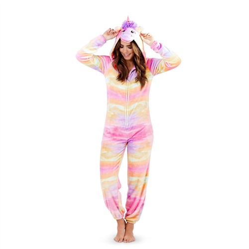 Ladies rainbow fleece 1onesie - rainbow,