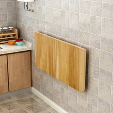 Folding Table Kitchen Dining Desk Drop-leaf Wall Mounted Computer Desk Oak Color