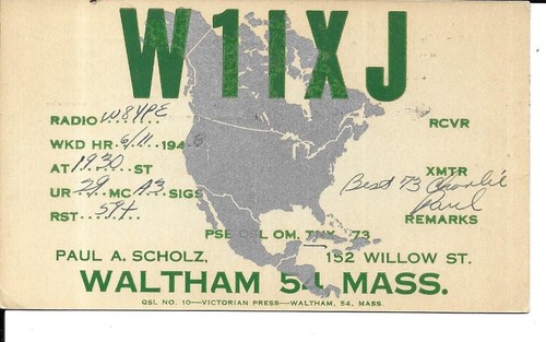 Qsl 1948 waltham - qsl,