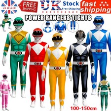UK Kids Cosplay Halloween Mighty Morphin Power Rangers Boys Costume Jumpsuits❤️